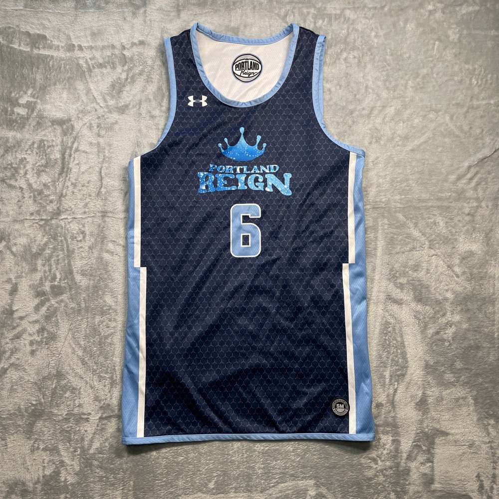 Kids Portland Reign Basketball Jersey Size Large Number 6 Blue Under Armour